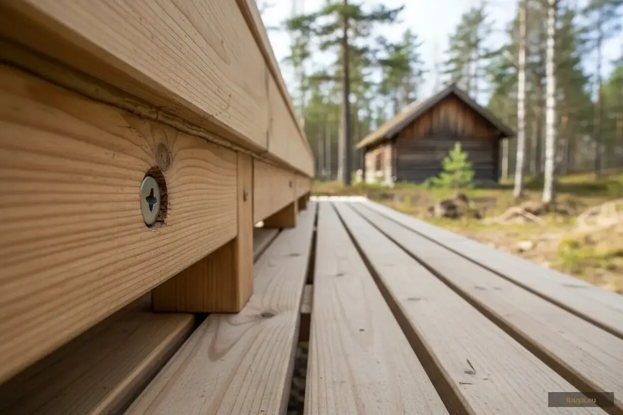 Sauna bench underside fixings